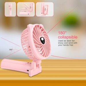 TriPole Mini Handheld Fan 2600mAh Battery Operated Fan 3 Speed Adjustable USB Rechargeable Small Portable Personal Fan Foldable Stroller Desk Table Fan for Kids Girls Woman Home Office Outdoor Travel