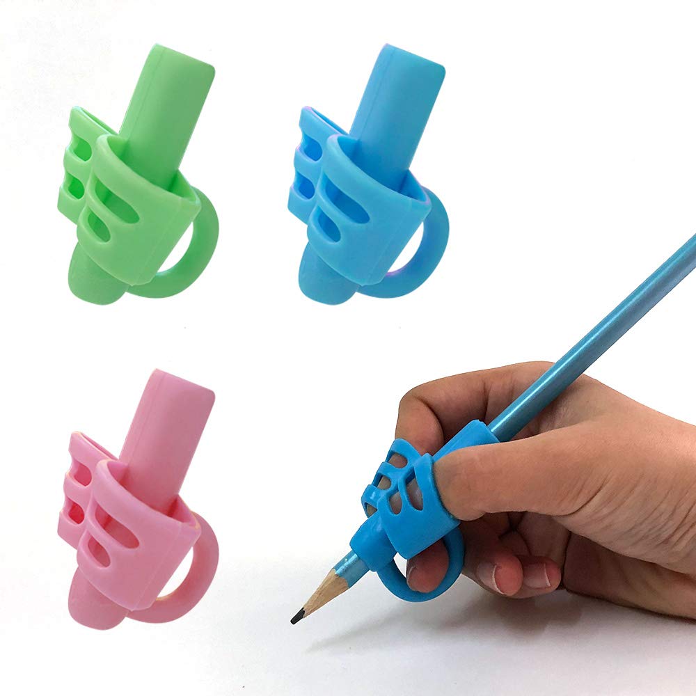 KOABBIT - Pencil Grips/Holder for Kids Handwriting, Toddlers/Preschool 2-4 Year learning to Write, Writing aid Grip for Children's Training Pencils, 3 PACK