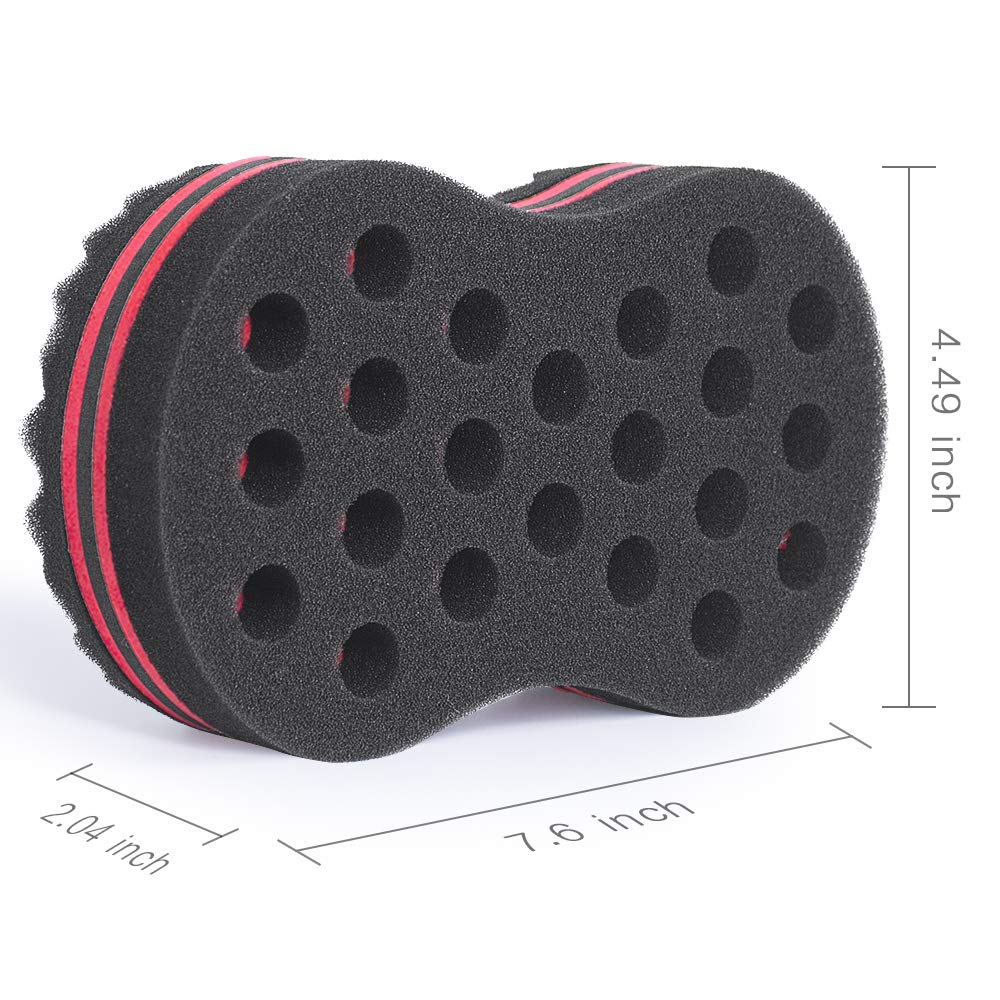 HALLO Big Holes & Big Size Barber Hair Brush Sponge Dreads Locking Twist Afro Curl Coil Wave Hair Care Tool(1 Pack)