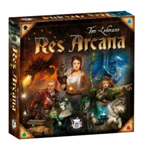 res arcana board game - the enchanting world of mages and magic! fantasy adventure game, strategy game for kids & adults, ages 14+, 2-4 players, 30-60 min playtime, made by sand castle games