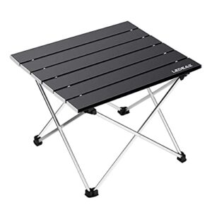 Ledeak Portable Camping Table, Small Ultralight Folding Table with Aluminum Table Top and Carry Bag, Easy to Carry, Perfect for Outdoor, Picnic, BBQ, Cooking, Festival, Beach, Home Use