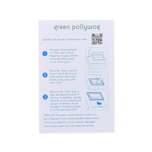 Green Pollywog | Clean Touch Inkless Ink Pad | Non-Toxic, Extra-Large | Baby Footprint Kit | Handprint Kit | Baby Safe Ink | Newborn Footprint Kit | Baby Ink Pad | Paw Print Stamp Pad for Dogs