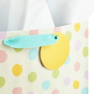 Hallmark 13" Large Baby Shower Gift Bags Assortment with Tissue Paper (Pack of 3, Cloud and Rainbow, Giraffe, Pastel Polka Dots)