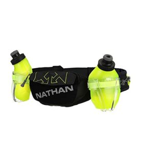 Nathan Hydration Running Belt Trail Mix Plus - Adjustable Running Belt – TrailMix Includes 2 Bottles / Flask – With Storage Pockets. Fits Most iPhones and Smartphones