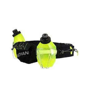 Nathan Hydration Running Belt Trail Mix Plus - Adjustable Running Belt – TrailMix Includes 2 Bottles / Flask – With Storage Pockets. Fits Most iPhones and Smartphones