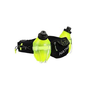 Nathan Hydration Running Belt Trail Mix Plus - Adjustable Running Belt – TrailMix Includes 2 Bottles / Flask – With Storage Pockets. Fits Most iPhones and Smartphones