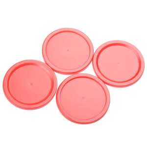 MUZOCT Great Goal Handles Pushers Replacement Accessories for Game Tables - 2 Red Air Hockey Pushers and 4 Red Pucks for Children 2.36"x1.96" Mini size