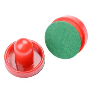 MUZOCT Great Goal Handles Pushers Replacement Accessories for Game Tables - 2 Red Air Hockey Pushers and 4 Red Pucks for Children 2.36"x1.96" Mini size