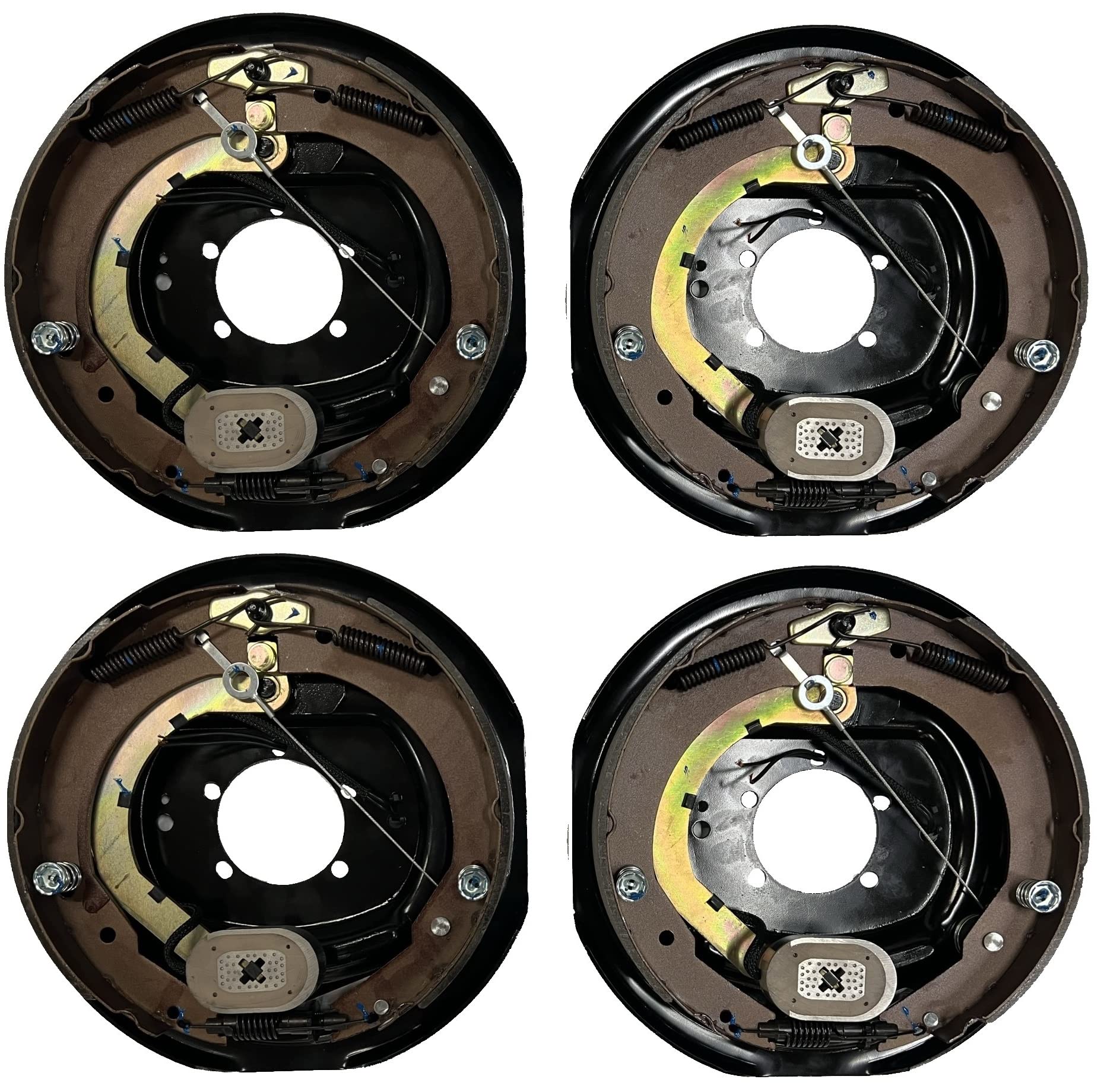 eCustomhitch Four 12"x2" Electric Brake Trailer Self Adjusting Backing Plates 2 Left 2 Right