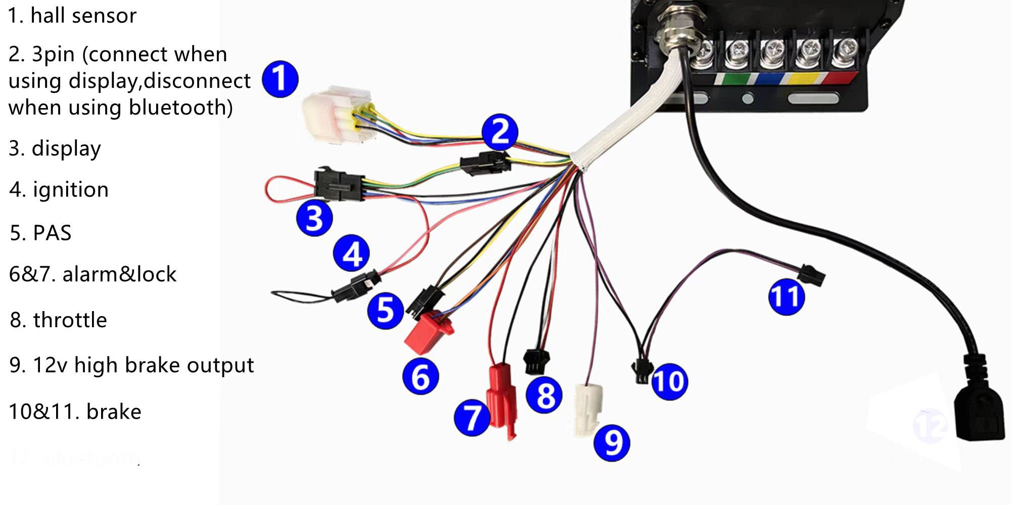 NBPOWER TFT Display 48V-72v 80A 3000w Electric Bike Controller sine Wave System V2 sabovton Controller,Color Display Sets