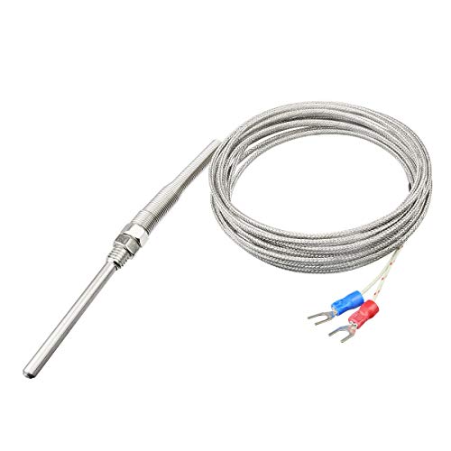 Xnrtop 50mm/1.97" Probe K Type 0-500C Temperature Controller Thermocouple Sensor Probe 2 Meter /6.56ft Long 2Pcs