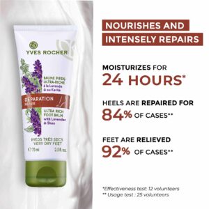 Yves Rocher Ultra Rich Foot Balm | Relieve Dry, Cracked Feet with Shea and Lavender | 2.5 fl oz