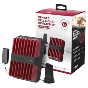 weboost drive reach - vehicle cell phone signal booster | 5g & 4g lte | magnetic roof antenna | boosts all u.s. carriers - verizon, at&t, t-mobile | made in the u.s. | fcc approved (model 470154)