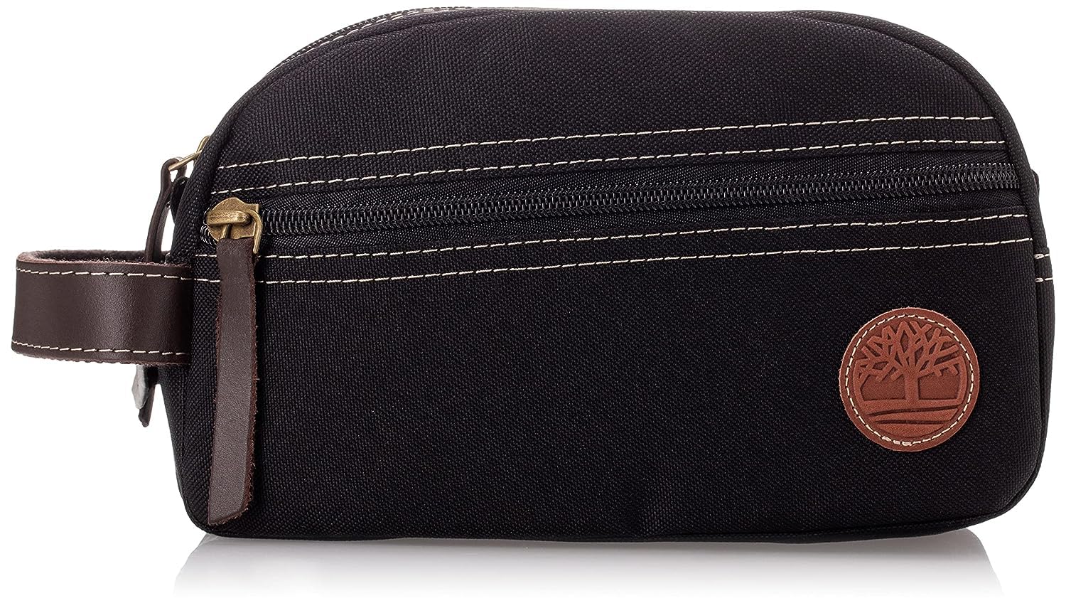 Timberland Men's Toiletry Bag Canvas Travel Kit Organizer, Black, One Size