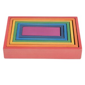 tickit - 73414 wooden rainbow architect rectangles - nesting puzzle - stacking blocks for ages 12m+