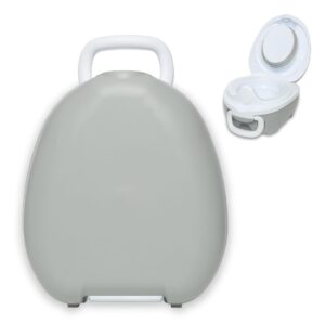 my carry potty - grey pastel travel potty, award-winning portable toddler toilet seat for kids to take everywhere