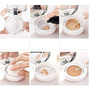 DNHCLL White Empty Luxurious Portable Air Cushion Puff Box BB Cream Container Dressing Case Powder Box with Air Cushion Sponge Powder Puff and Mirror(15ml,0.5oz)