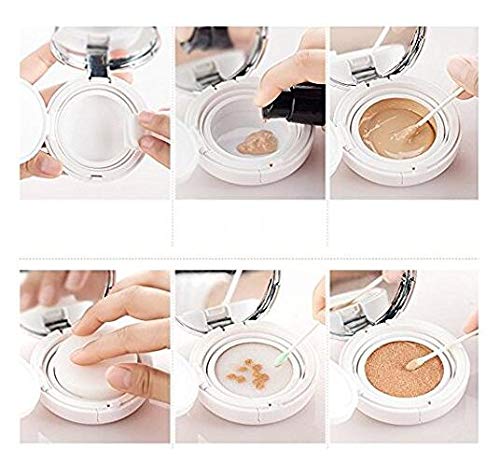 DNHCLL White Empty Luxurious Portable Air Cushion Puff Box BB Cream Container Dressing Case Powder Box with Air Cushion Sponge Powder Puff and Mirror(15ml,0.5oz)