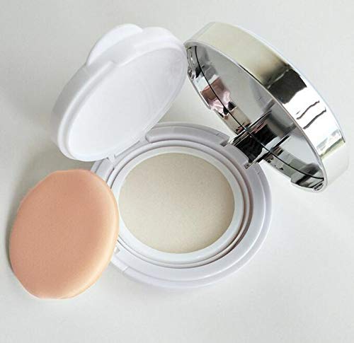 DNHCLL White Empty Luxurious Portable Air Cushion Puff Box BB Cream Container Dressing Case Powder Box with Air Cushion Sponge Powder Puff and Mirror(15ml,0.5oz)