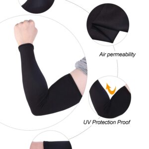 9 Pairs Unisex UV Protection Arm Cooling Sleeves Ice Silk Arm Cover for Men Women, Black
