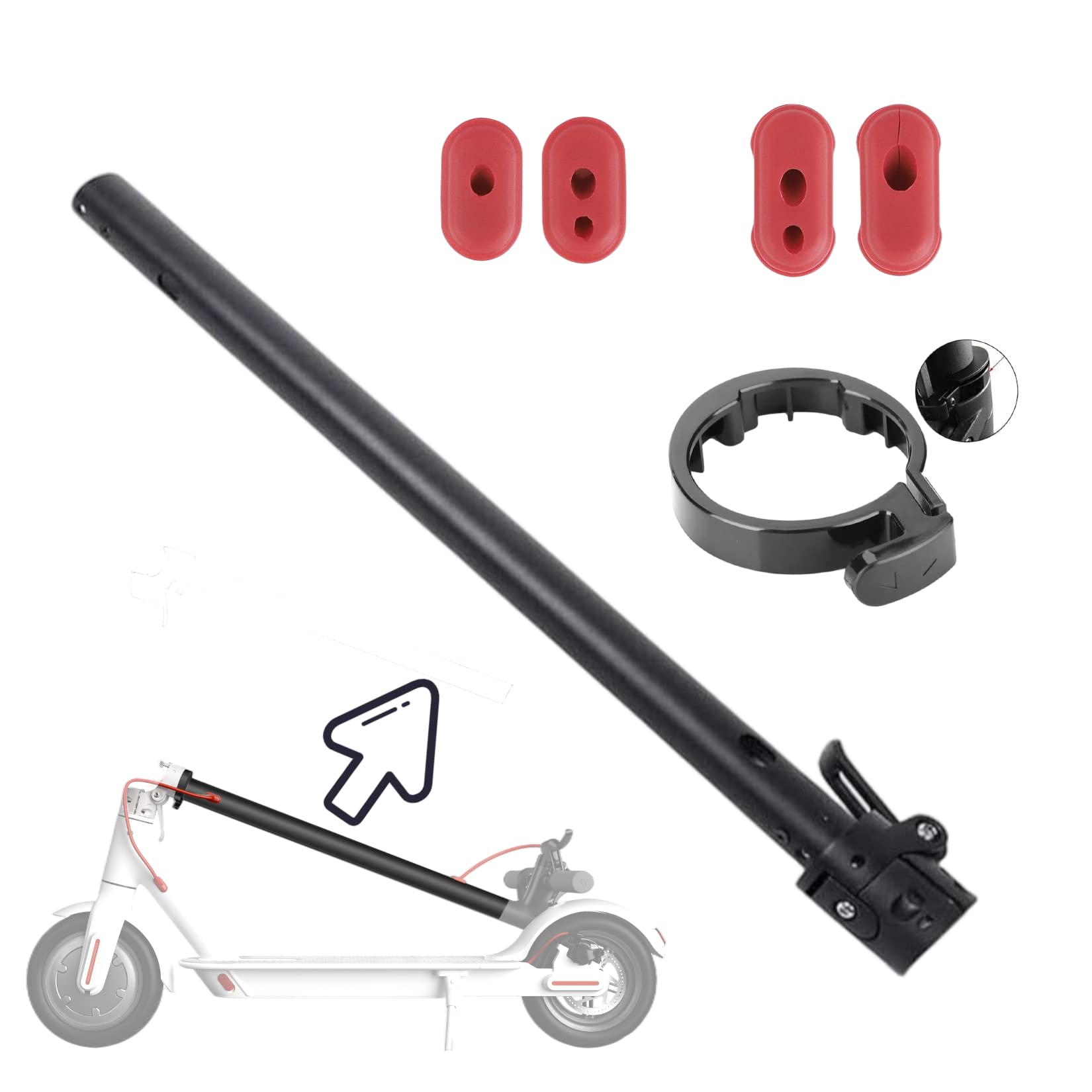 GLDYTIMES OEM Folding Pole Replacement for Xiaomi m365 Pro Electric Scooter Including Silicone Plug, Folding Slot Latch