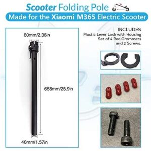 GLDYTIMES OEM Folding Pole Replacement for Xiaomi m365 Pro Electric Scooter Including Silicone Plug, Folding Slot Latch