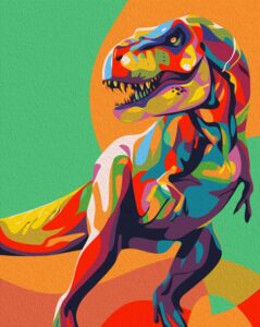 ifymei paint by numbers for kids and adults beginner, diy gift canvas painting kits for boys and girls, 16x20 inch colorful dinosaurs [without frame]