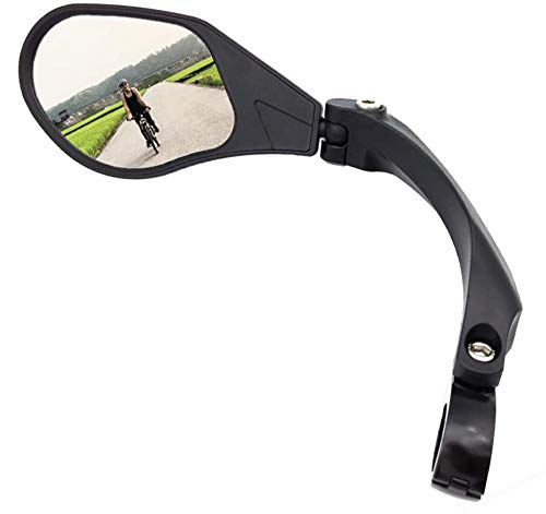 Hafny New Handlebar Bike Mirror, HD,Blast-Resistant, Glass Lens, HF-MR088LS (Left) (HF-M903LS-FR01 (Handlebar Fitting Left Side, Silver Glass))