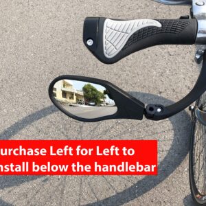 Hafny New Handlebar Bike Mirror, HD,Blast-Resistant, Glass Lens, HF-MR088LS (Left) (HF-M903LS-FR01 (Handlebar Fitting Left Side, Silver Glass))