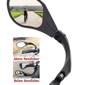 Hafny New Handlebar Bike Mirror, HD,Blast-Resistant, Glass Lens, HF-MR088LS (Left) (HF-M903LS-FR01 (Handlebar Fitting Left Side, Silver Glass))