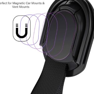 Ghostek LOOP Magnetic Phone Strap Holder for Hand with Kickstand Ergonomic Finger Grip Works with Car Mounts and Detachable for Wireless Charging Designed for iPhone, Galaxy, Pixel Case Covers (Black)