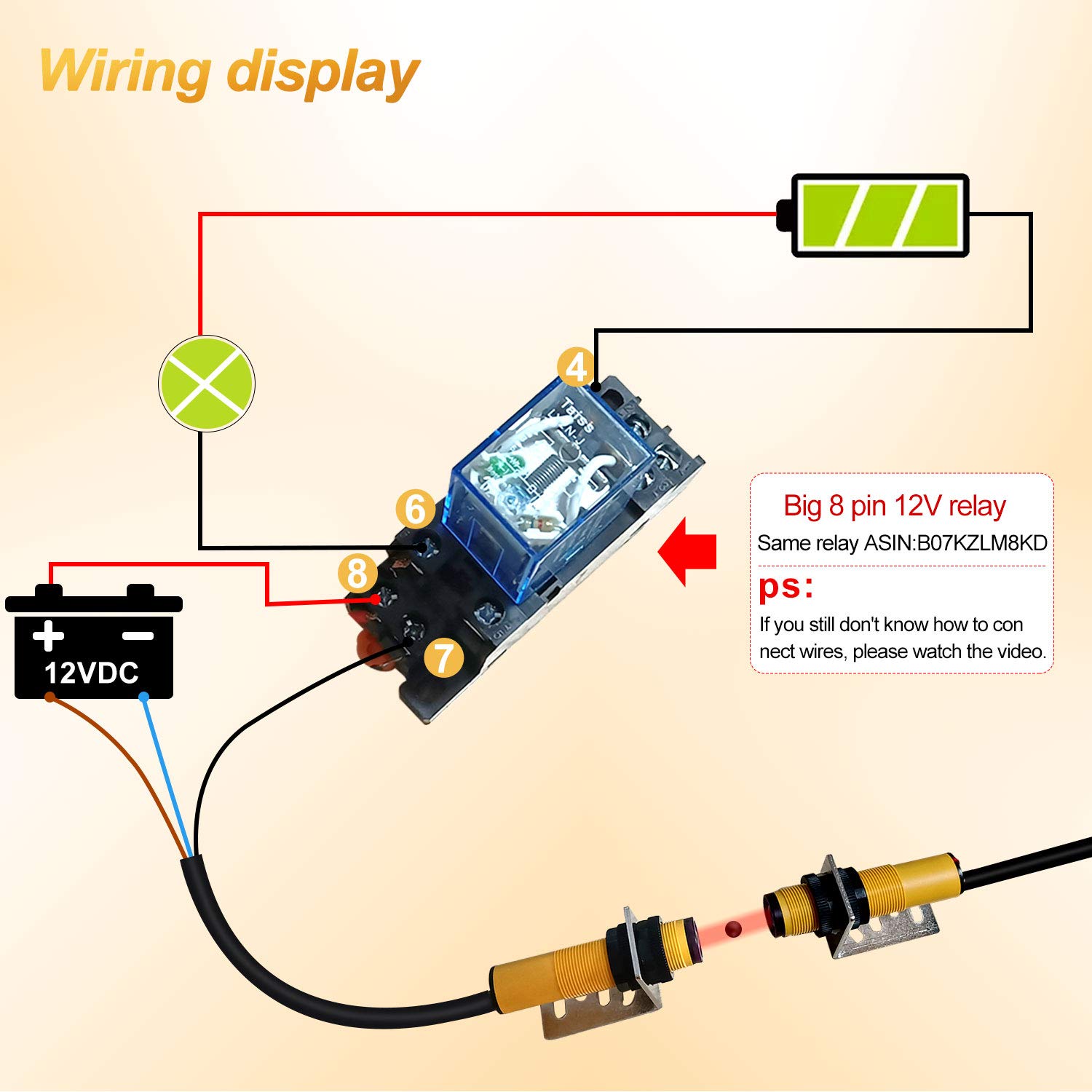 Taiss/ 1 Pair Photoelectric Sensor M18 Infrared Ray Through-Beam Reflection Optical Photoelectric Switch Sensor NPN NO 6-36VDC Proximity Switch Inductive Distance 5M with mounting Bracket E3F-5DN1