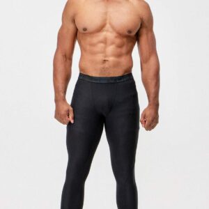 DEVOPS 2 Pack Men's 3/4 Compression Pants Athletic Leggings (Medium, Black/Black)