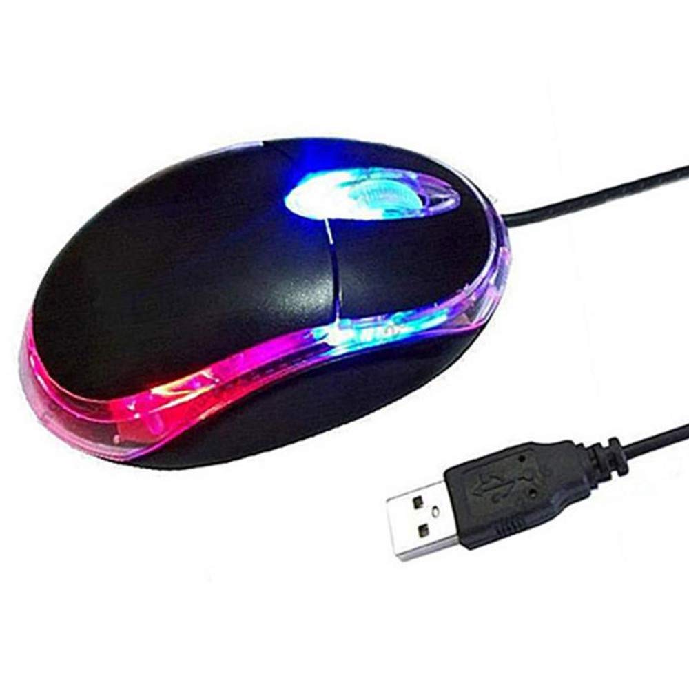 ANRANK UM2030AK Black USB Optical 3-Button 3D Mouse Scroll Wheel LED Light Mouse Mice for PC Laptop Computer