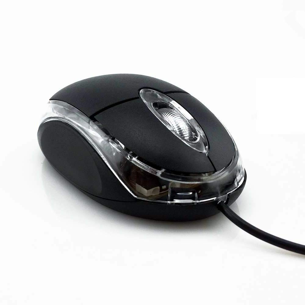 ANRANK UM2030AK Black USB Optical 3-Button 3D Mouse Scroll Wheel LED Light Mouse Mice for PC Laptop Computer