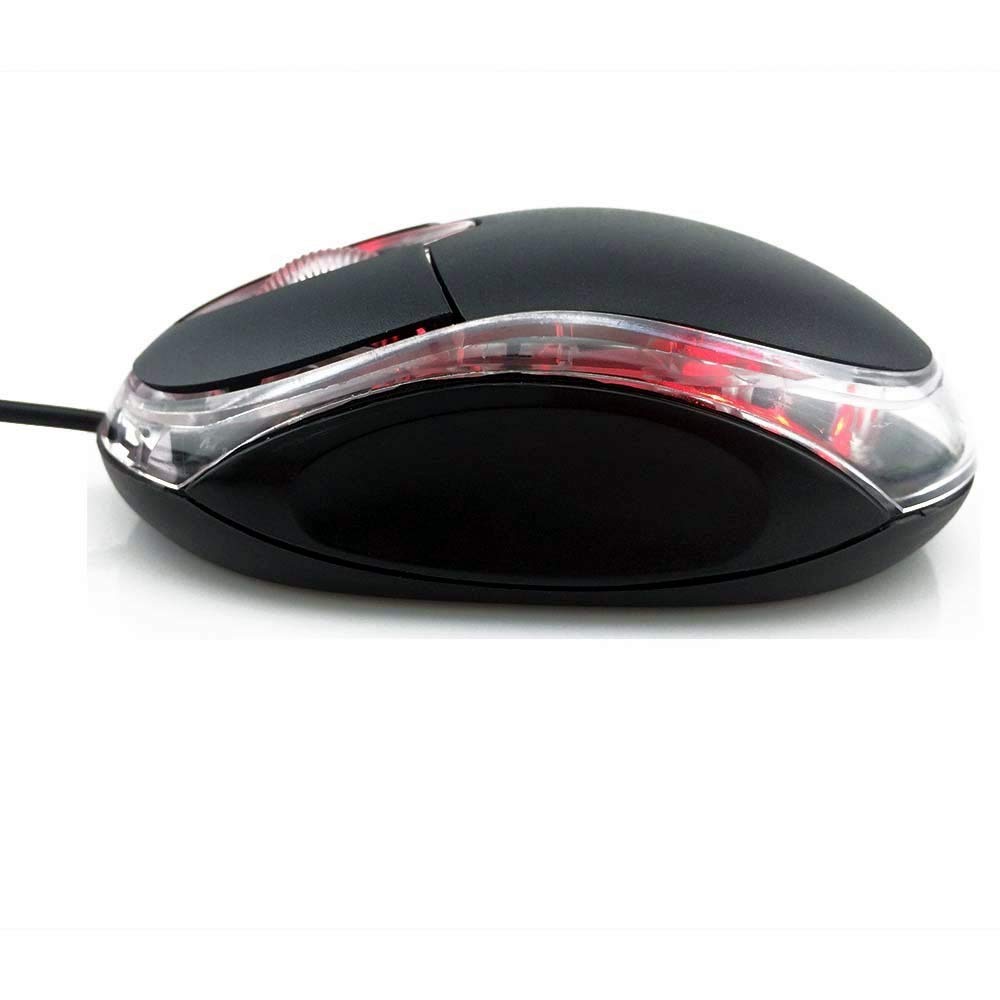 ANRANK UM2030AK Black USB Optical 3-Button 3D Mouse Scroll Wheel LED Light Mouse Mice for PC Laptop Computer