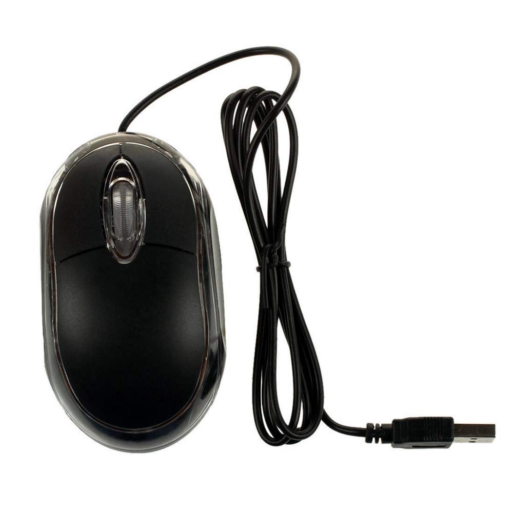 ANRANK UM2030AK Black USB Optical 3-Button 3D Mouse Scroll Wheel LED Light Mouse Mice for PC Laptop Computer