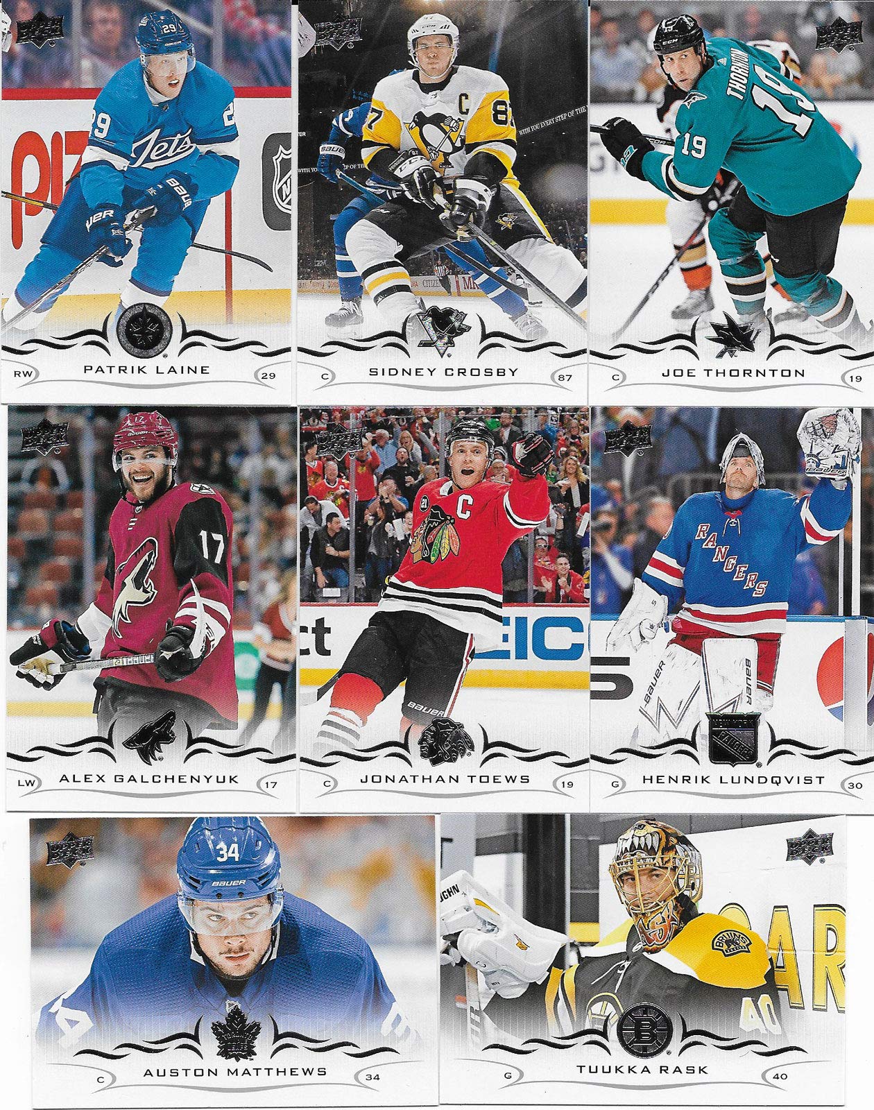 2018 2019 Upper Deck NHL Hockey Series Two Complete Mint Basic Hand Collated 200 Card Veteran Players Set Including Sidney Crosby and Auston Matthews Plus Many Others