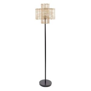 silverwood cyndi rattan floor lamp, black 15" l x 15" w x 64" h in