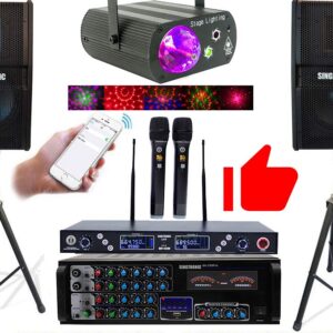 SINGTRONIC Professional 2000 WATTS Complete Karaoke System Package Free: Unlimited YouTube Songs, Built HDMI, Voice Record, Optical/Coax