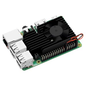 geeekpi fan heasink raspberry pi 4, pi aluminum heatsink cooling kit for raspberry pi 4b/3b/3b+ (b plus)