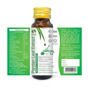 3 Bottle Pandan Leaf Extract Concentrate for Bakery & Beverage (60g) | Standardized Plant Extract of the East,Fresh Natural Asian Gourmet Baking Ingredient