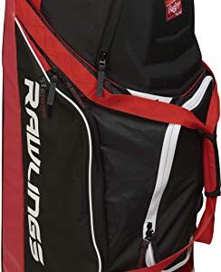 Rawlings | R1502 Wheeled Catcher's Bag | Baseball/Softball | Scarlet