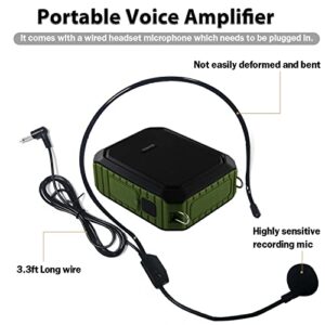 18W Voice Amplifier Portable Microphone and Speaker Set,Personal Speaker with Wired Mic Headset & Waistband,Wearable Waterproof Mini Pa System,Megaphone with Mic for Teachers,Classroom,Outdoor Speech