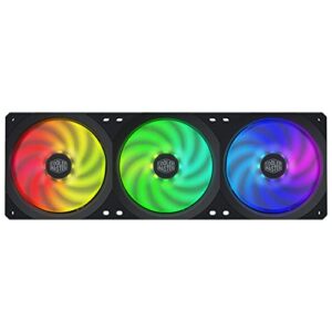 Cooler Master MasterFan SF360R ARGB 360mm All-In-One Square Frame Fan w/ 24 Independently-Controlled ARGB LEDS, Cable Management, PWM Control Fan for Computer Case and CPU Liquid Cooler