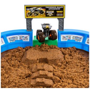 Monster Jam, Monster Dirt Arena 24-inch Playset with 2lbs of Monster Dirt and Exclusive 1:64 Scale Die-Cast Monster Jam Truck