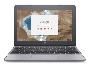 hp chromebook 11-inch laptop, intel celeron n3060 processor, 2 gb sdram, 16 gb emmc storage, chrome os (11-v000nr, ash gray)