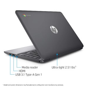 HP Chromebook 11-Inch Laptop, Intel Celeron N3060 Processor, 2 GB SDRAM, 16 GB eMMC Storage, Chrome OS (11-v000nr, Ash Gray)