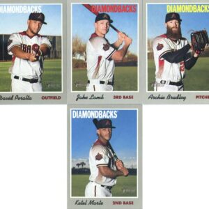 2019 Topps Heritage Baseball Arizona Diamondbacks Team Set of 13 Cards: Ketel Marte(#35), Zack Godley(#47), Robbie Ray(#51), David Peralta(#57), Jake Lamb(#75), Archie Bradley(#81), Luke Weaver(#190), Brad Boxberger(#268), Yoshihisa Hirano(#275), Nick Ahm