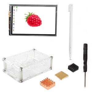 DORHEA Raspberry Pi 3 B+ TFT Touch Screen Display Monitor,3.5 inch LCD 320x480 Display + Touch Pen + Protective Case + Heatsink for Raspberry Pi 3 Model B, Pi 2 Model B, Pi Model A+ A